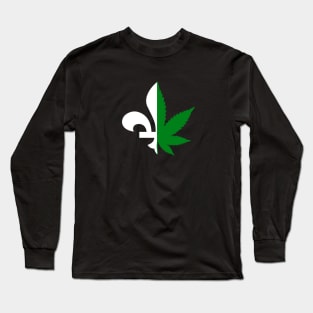 Fleur de lys cannabis quebec Long Sleeve T-Shirt